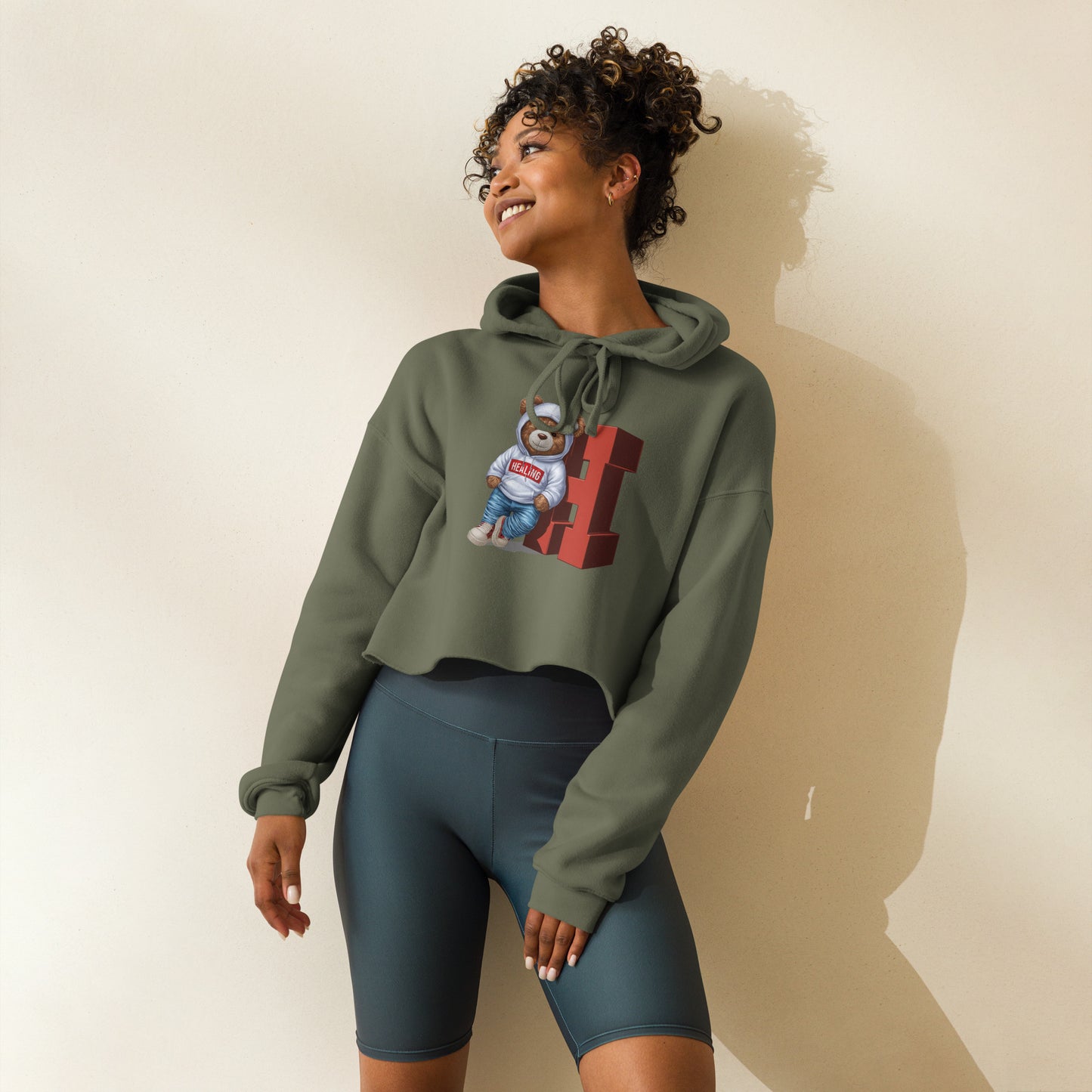 Junie The Healing Bear Crop Hoodie